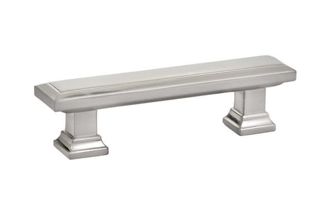 3" Geometric Rectangular Cabinet Pull, Satin Nickel