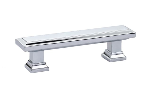 3" Geometric Rectangular Cabinet Pull, Polished Chrome