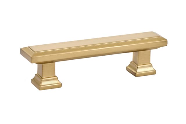 3" Geometric Rectangular Cabinet Pull, Satin Brass