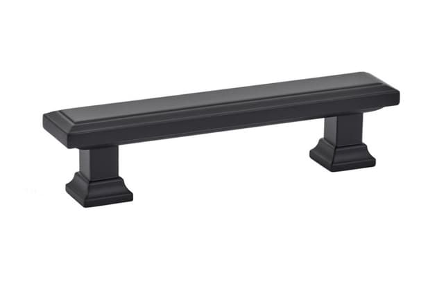 3-1/2" Geometric Rectangular Cabinet Pull, Flat Black