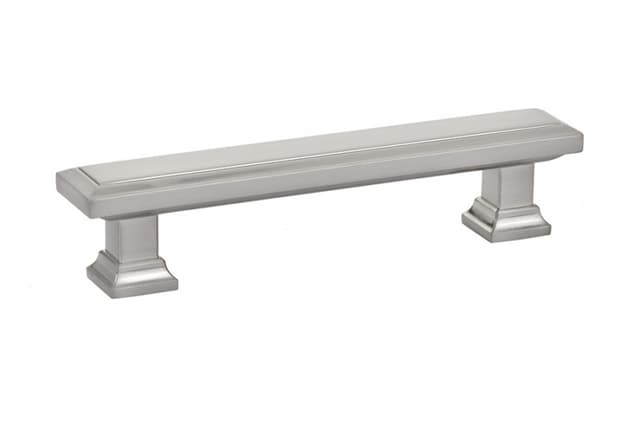 4" Geometric Rectangular Cabinet Pull, Satin Nickel
