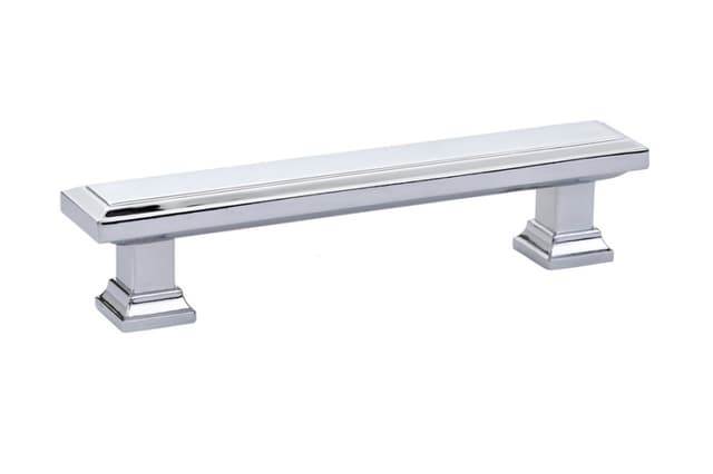 4" Geometric Rectangular Cabinet Pull, Polished Chrome