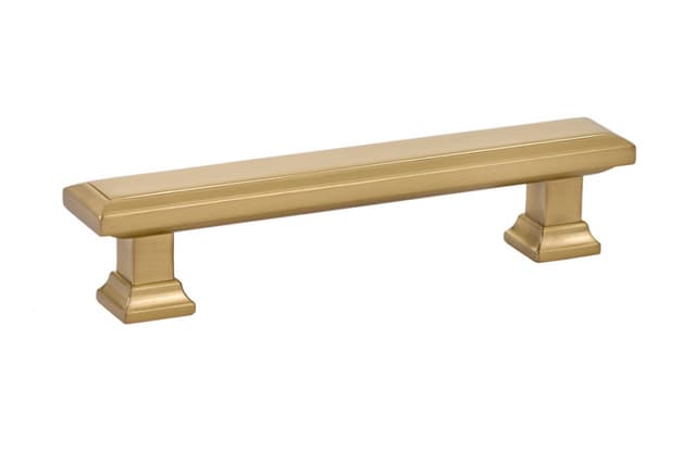 4" Geometric Rectangular Cabinet Pull, Satin Brass