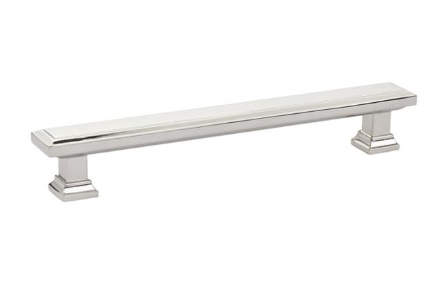 6" Geometric Rectangular Cabinet Pull, Polished Nickel