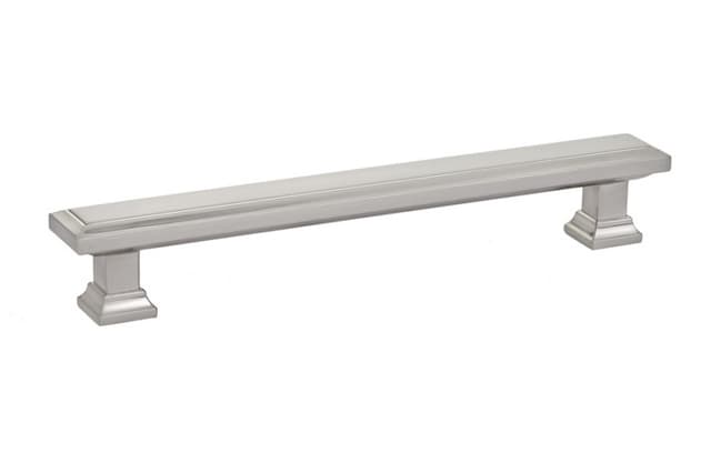 6" Geometric Rectangular Cabinet Pull, Satin Nickel