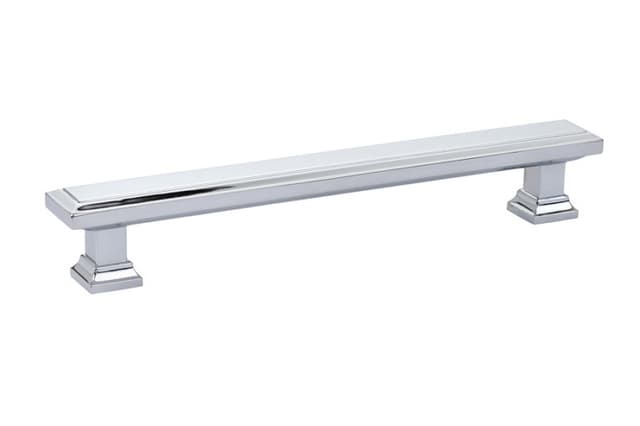 6" Geometric Rectangular Cabinet Pull, Polished Chrome