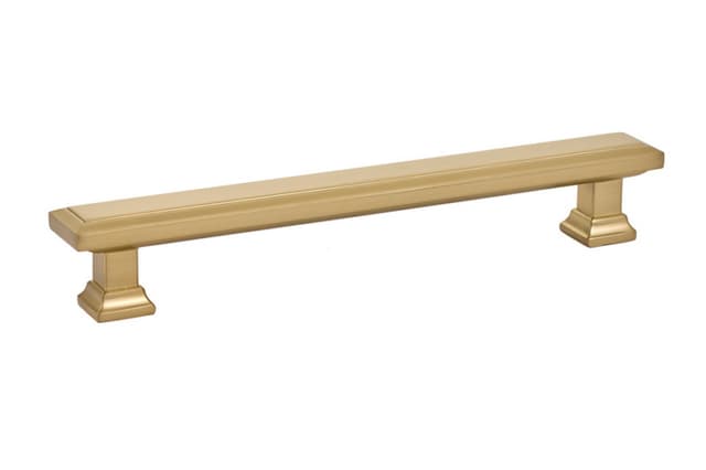 6" Geometric Rectangular Cabinet Pull, Satin Brass