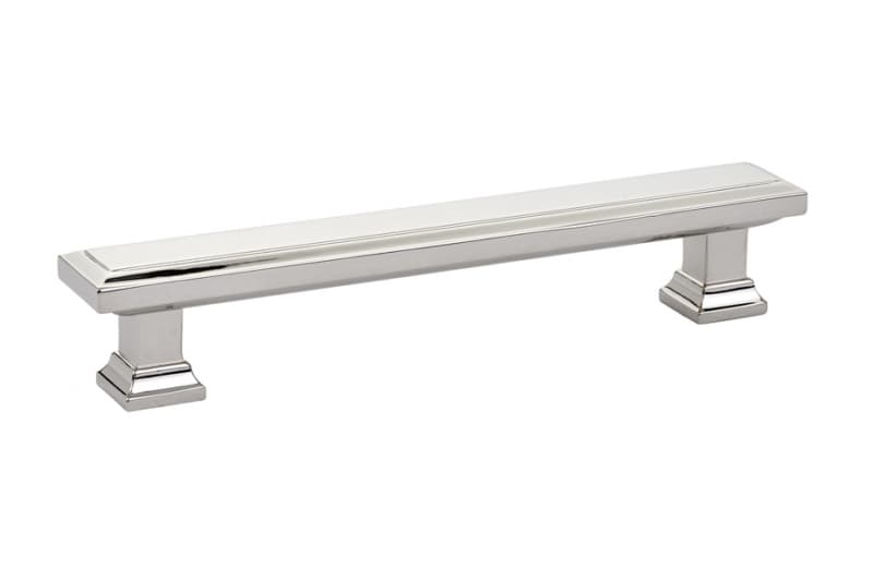 5" Geometric Rectangular Cabinet Pull, Polished Nickel