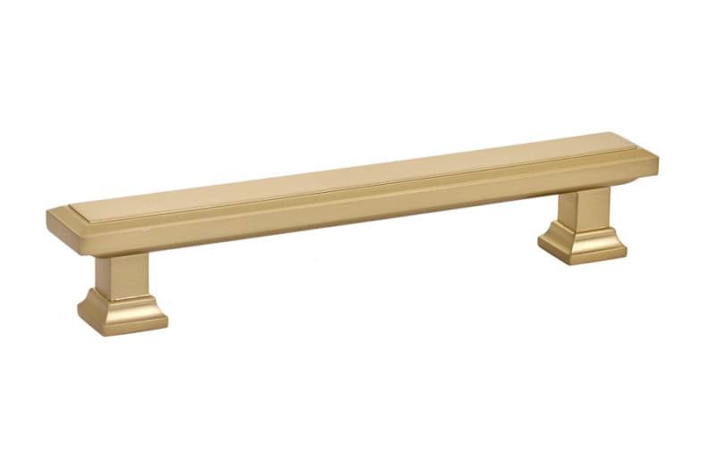 5" Geometric Rectangular Cabinet Pull, Satin Brass