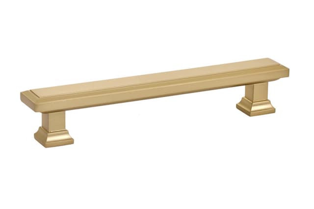 5" Geometric Rectangular Cabinet Pull, Satin Brass