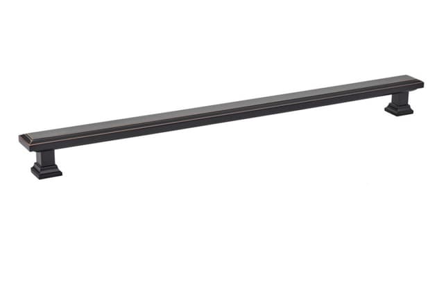12" Geometric Rectangular Cabinet Pull, Oil Rubbed Bronze