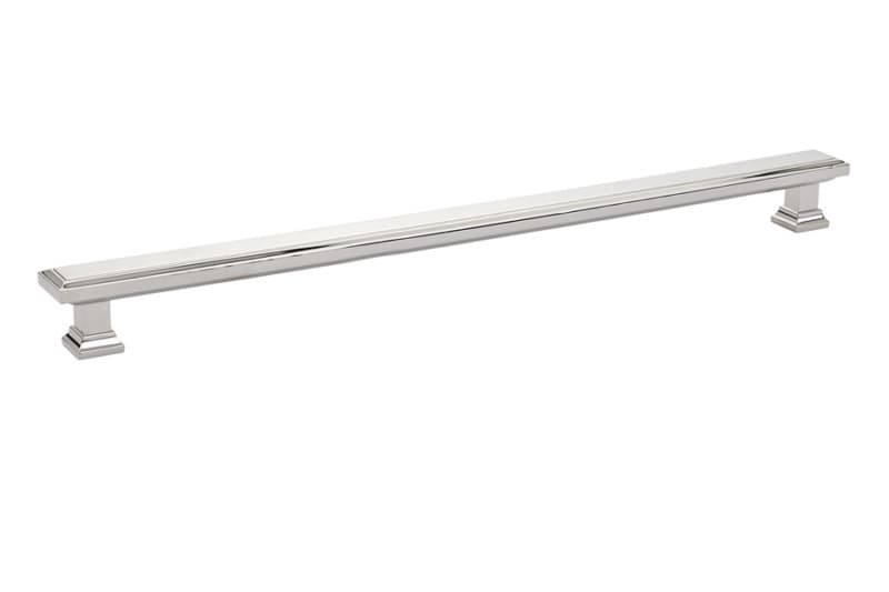 12" Geometric Rectangular Cabinet Pull, Polished Nickel