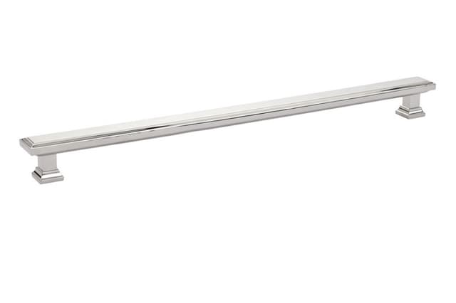 12" Geometric Rectangular Cabinet Pull, Polished Nickel