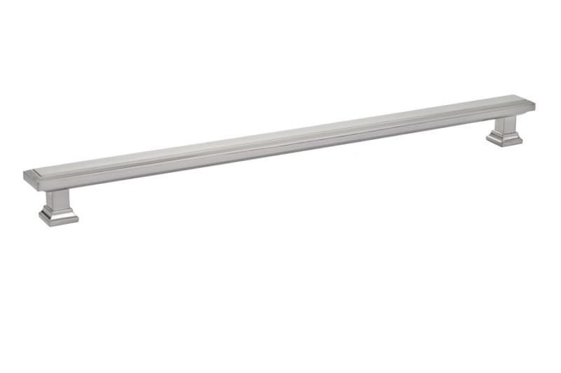 12" Geometric Rectangular Cabinet Pull, Satin Nickel