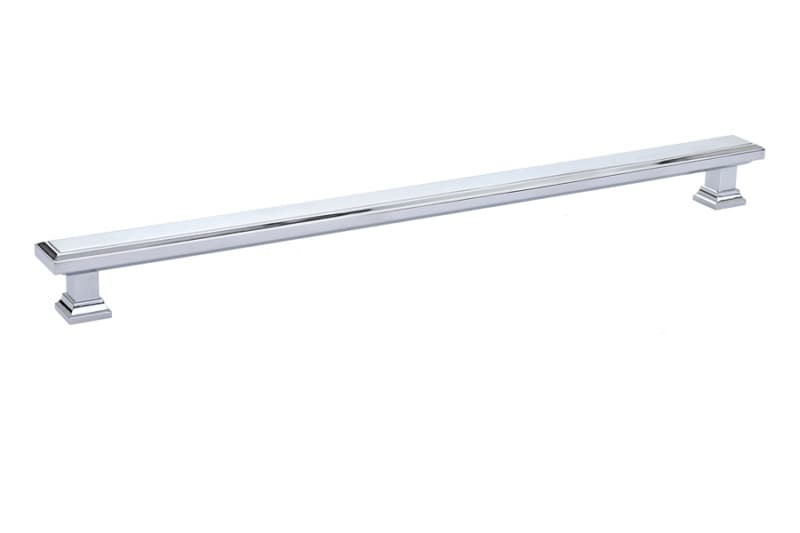 12" Geometric Rectangular Cabinet Pull, Polished Chrome