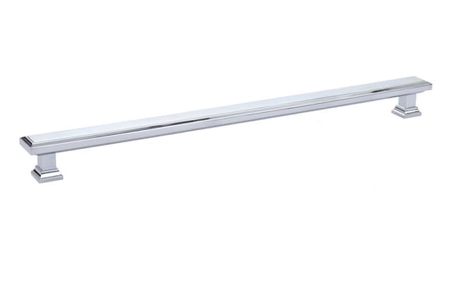 12" Geometric Rectangular Cabinet Pull, Polished Chrome