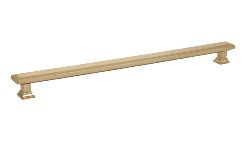 12" Geometric Rectangular Cabinet Pull, Satin Brass
