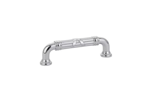 3-1/2" Ribbon/Reed Estate Cabinet Pull, Polished Chrome