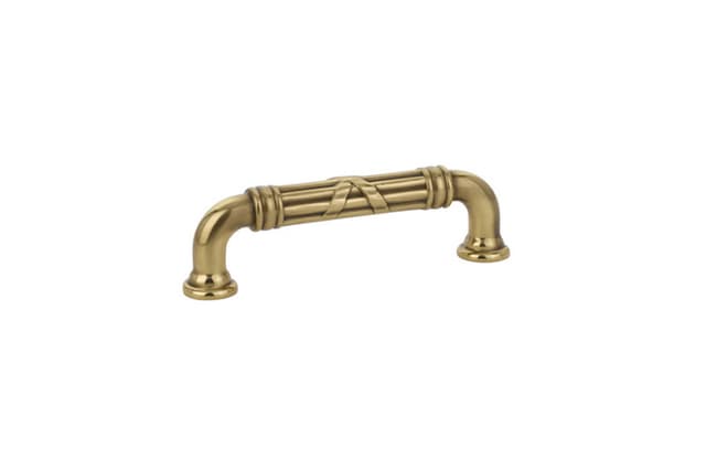 3-1/2" Ribbon/Reed Estate Cabinet Pull, French Antique
