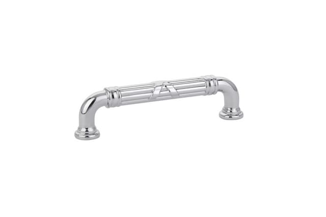 4" Ribbon/Reed Estate Cabinet Pull, Polished Chrome