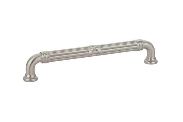 6" Ribbon/Reed Estate Cabinet Pull, Satin Nickel