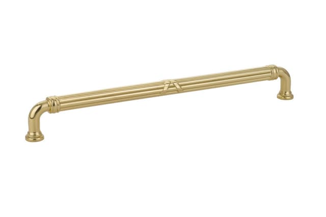 10" Ribbon/Reed Estate Cabinet Pull, Polished Brass