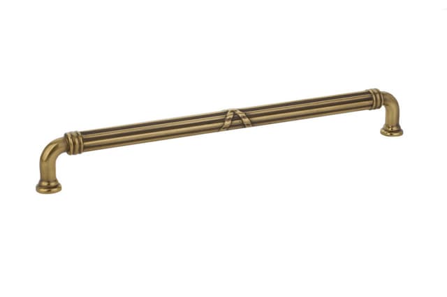 10" Ribbon/Reed Estate Cabinet Pull, French Antique