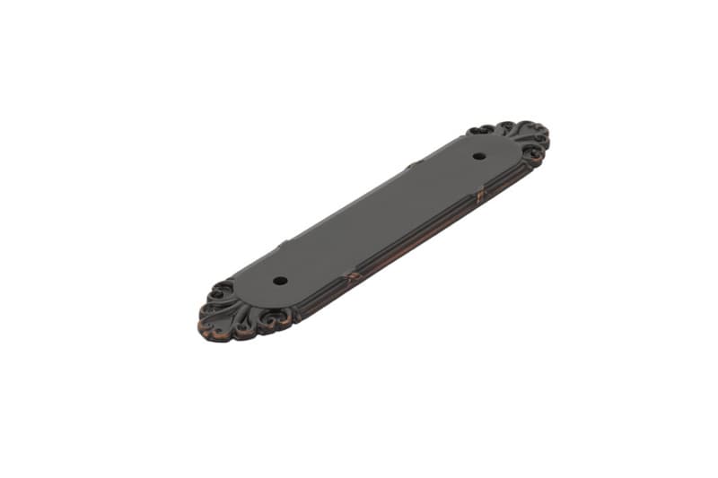 6-3/4" Ribbon/Reed Cabinet Backplate for Pull, Oil Rubbed Bronze