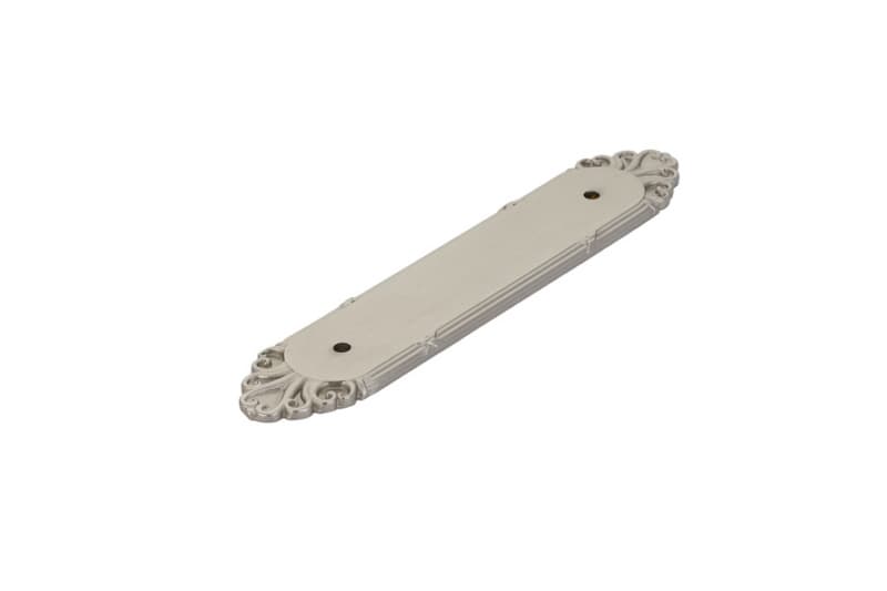 6-3/4" Ribbon/Reed Cabinet Backplate for Pull, Satin Nickel