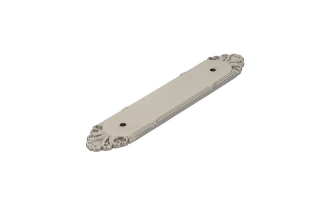 6-3/4" Ribbon/Reed Cabinet Backplate for Pull, Satin Nickel