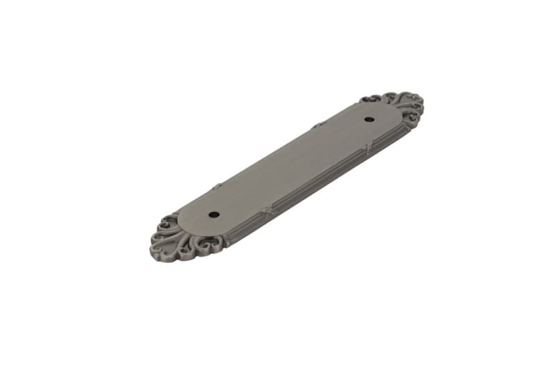 6-3/4" Ribbon/Reed Cabinet Backplate for Pull, Pewter
