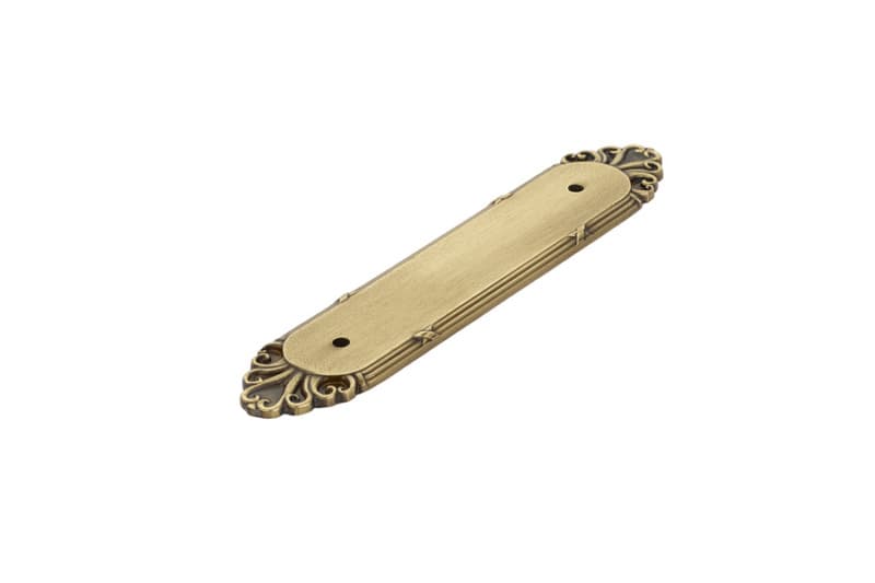 6-3/4" Ribbon/Reed Cabinet Backplate for Pull, French Antique