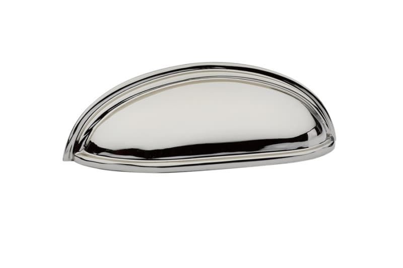 4" Cup Cabinet Pull, Polished Nickel