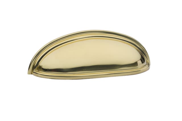 4" Cup Cabinet Pull, Polished Brass