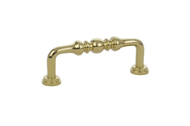 3" Spindle Cabinet Pull, Polished Brass