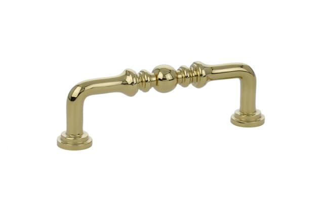 3-1/2" Spindle Cabinet Pull, Polished Brass