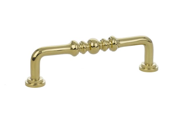 4" Spindle Cabinet Pull, Polished Brass