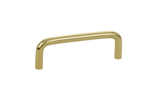 3-1/2" Wire Cabinet Pull, Polished Brass