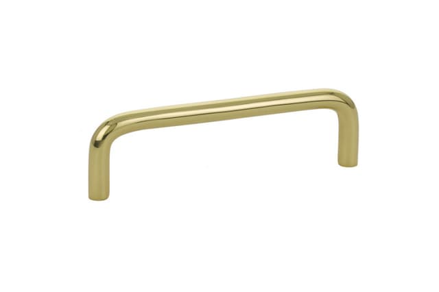 4" Wire Cabinet Pull, Polished Brass