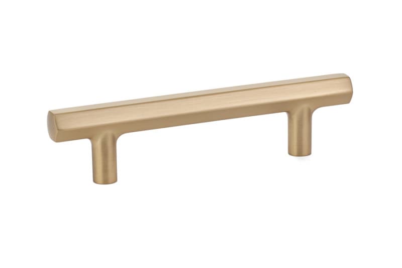3-1/2" Mod Hex Cabinet Pull, Satin Brass