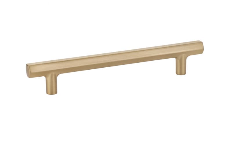 6" Mod Hex Cabinet Pull, Satin Brass