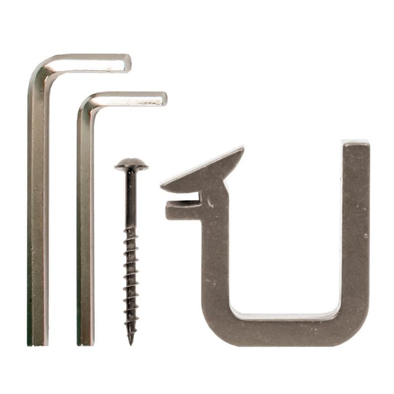 Vertical Rail Bracket Kit for E-Glide Ladder Rail, Satin Nickel