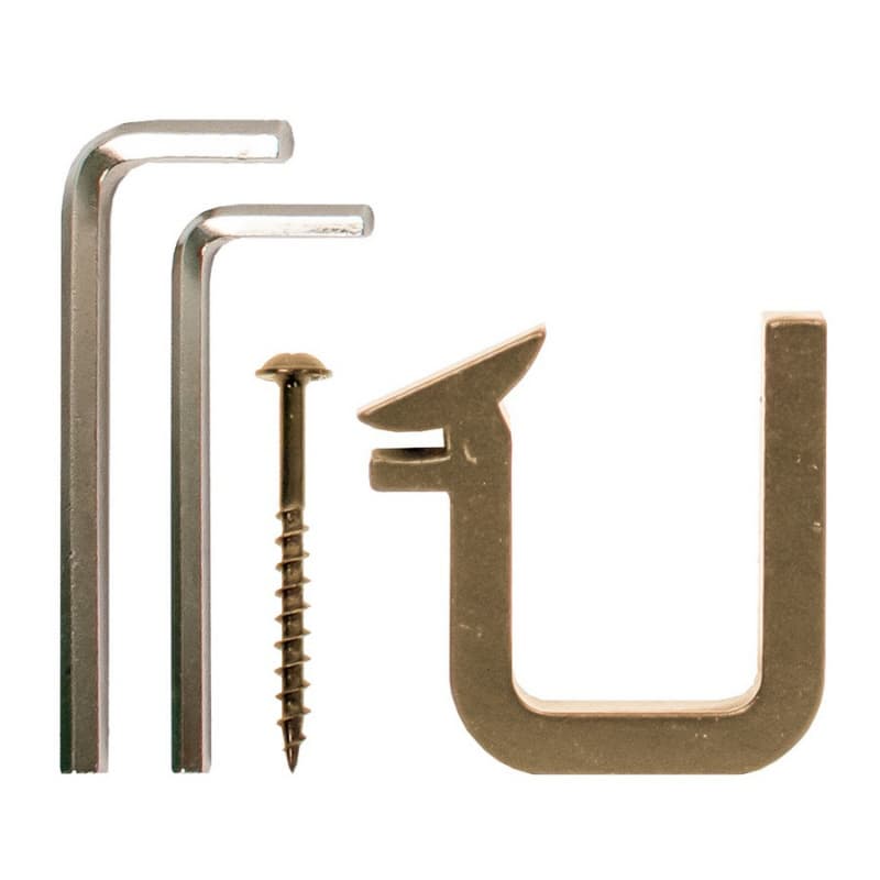 Vertical Rail Bracket Kit for E-Glide Ladder Rail, Polished Brass