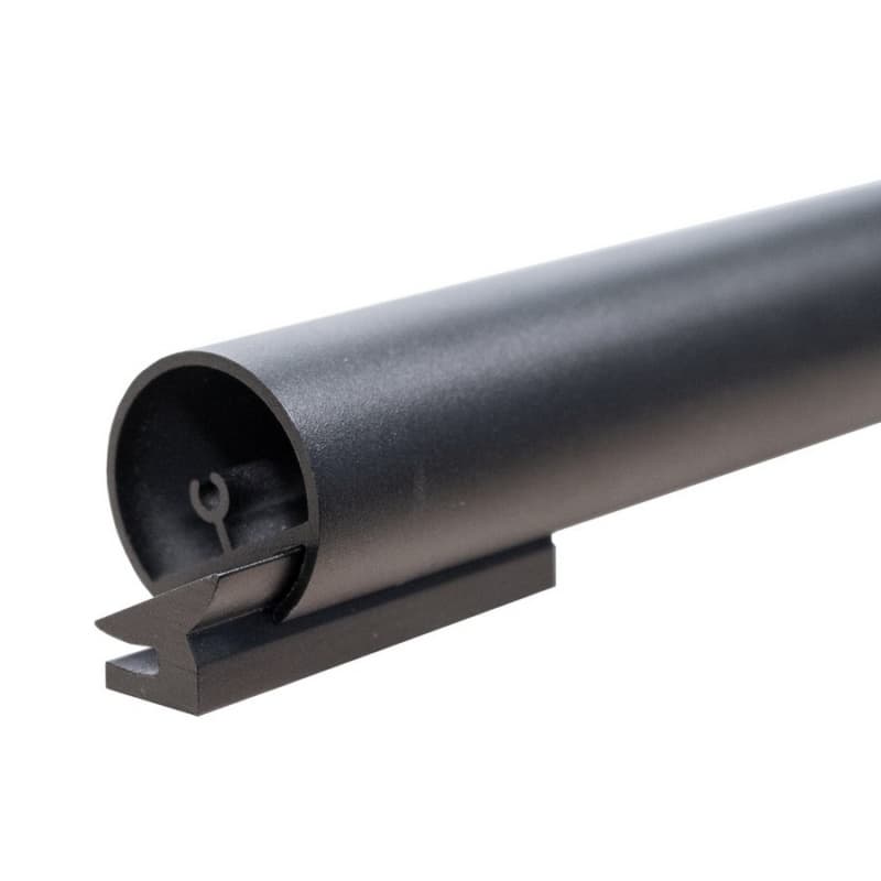 1-1/4" x 4' Long Round Rail, Black