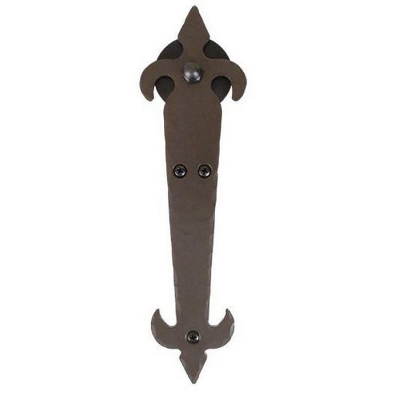 Fleur-De-Lis Style Strap with Roller Front Mount for Rolling Barn Doors, Bronze