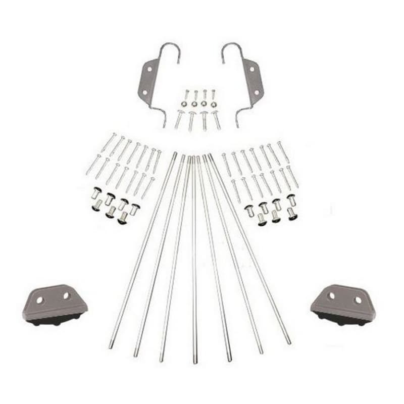 Ladder Hardware Kit for 20" Wide Library Ladder, Satin Nickel Finish
