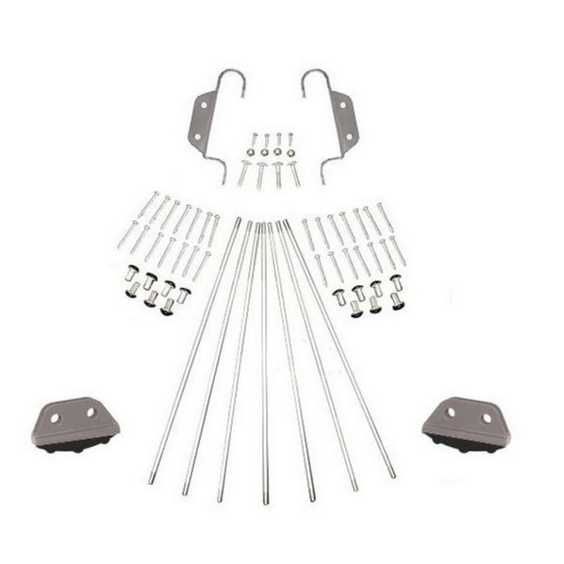 Ladder Hardware Kit for 16" Wide Library Ladder, Satin Nickel Finish