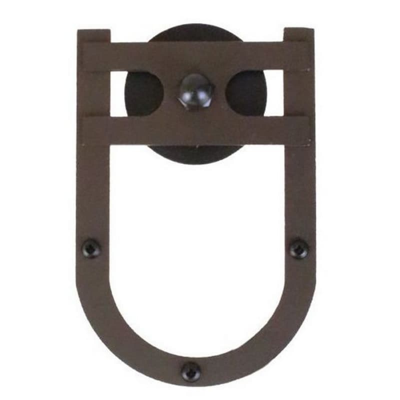 Horseshoe Strap with Roller for Rolling Barn Doors, Oil Rubbed Bronze