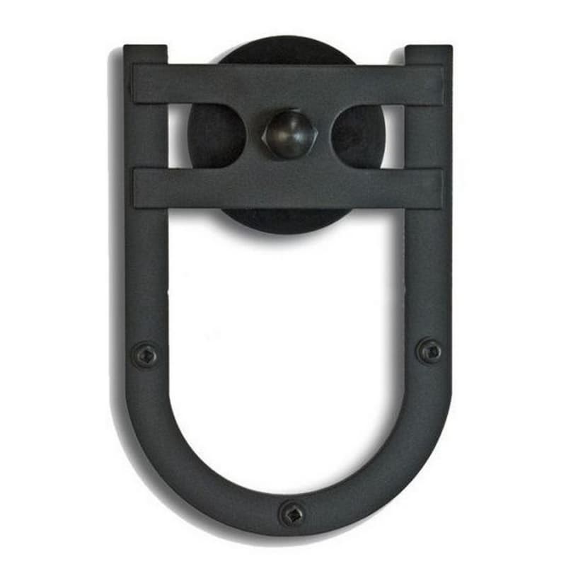 Horseshoe Strap with Roller for Rolling Barn Doors, Black