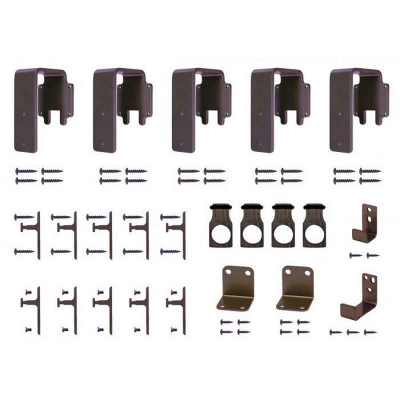 Round Rail Bypass Hardware Kit for Rolling Barn Doors, Oil Rubbed Bronze